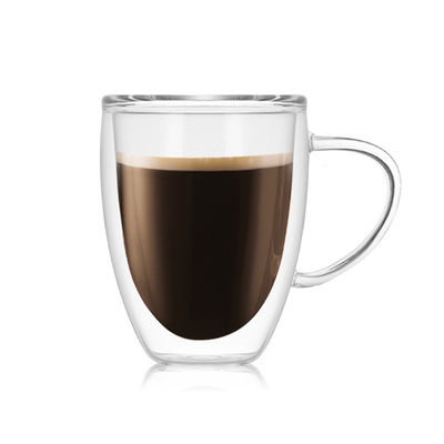 ライト級選手によって二重ガラスをはめられるコーヒー カップ、ディッシュウォッシャーの安全なPyrexのコーヒー カップ サプライヤー