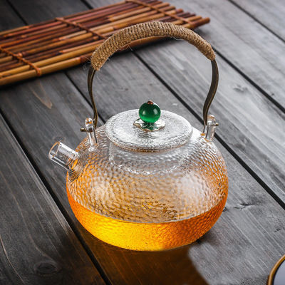 咲く茶/コーヒー習慣のサイズのための耐熱性エナメルのゆとりのガラス ティーポット サプライヤー