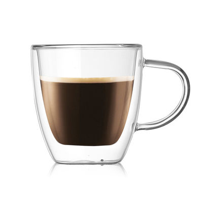 複雑にされるハンドメイドの耐熱性二重壁のガラス コップはコーヒーを捜します サプライヤー