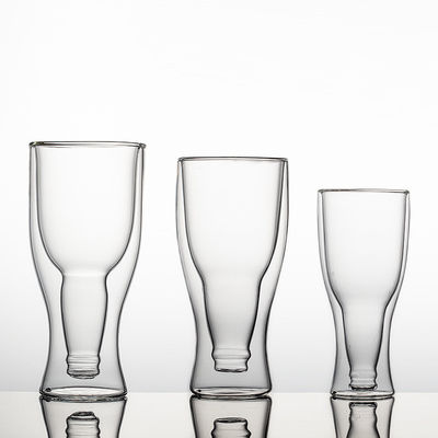 ホウケイ酸塩の二重壁の飲むガラス、ゆとり再使用可能なビールPongのコップ サプライヤー