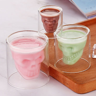 二重層のガラス コーヒー・マグ、頭骨のウィスキー/ウォッカ/カクテル グラスのコップ サプライヤー