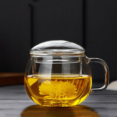 BPAのフリー ハンドの吹かれた茶より急なマグ、薄い壁のガラス茶Infuser旅行コップ サプライヤー