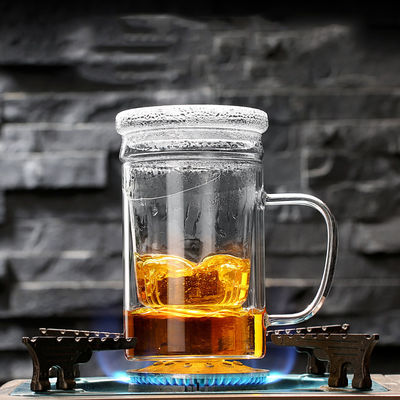 透明なハンドメイドの茶漉しのコップ、400mlコーヒー/フィルターが付いているティー カップ サプライヤー