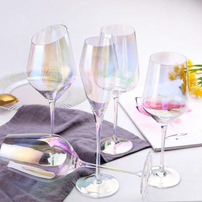 電気版の虹のワイン グラス、透明なバーガンディのワイン グラスのデカンター セット サプライヤー