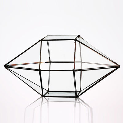 菱形の明確なガラスつぼ、耐久の幾何学的な陸生動物飼育器ガラスのつぼ サプライヤー