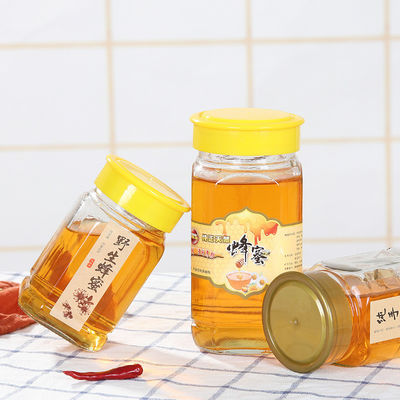 ねじプラスチックふたの古典的な設計の空の明確な正方形のガラス蜂蜜の瓶 サプライヤー