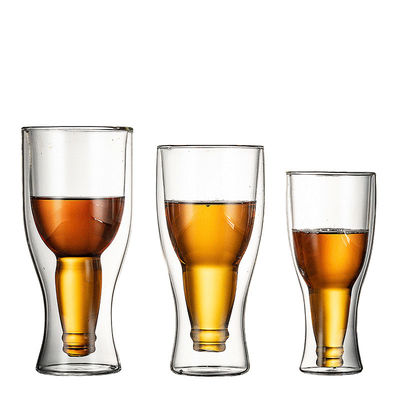 ホウケイ酸塩の二重壁の飲むガラス、ゆとり再使用可能なビールPongのコップ サプライヤー