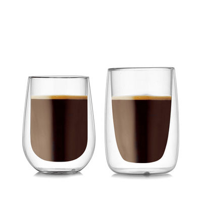絶縁された180ml/250mlガラス コップ、耐熱性二重壁のコーヒー カップ サプライヤー