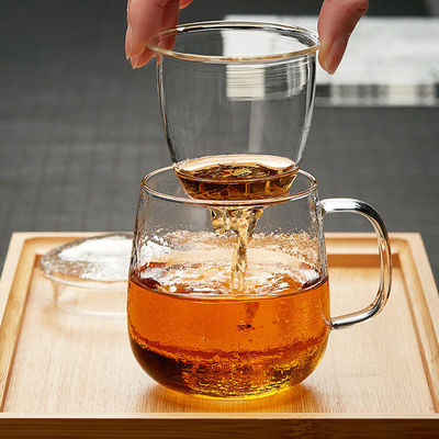 カスタマイズされた茶Infuserのガラス コップの単一のサービングのホウケイ酸ガラス材料 サプライヤー