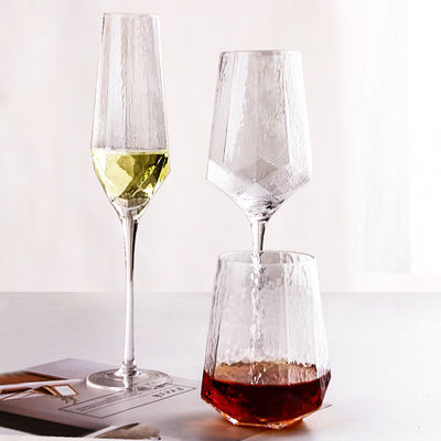 明確な水晶ワイン グラスの菱形の無鉛ゴブレットOEMサービス サプライヤー