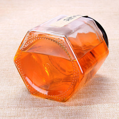 食糧貯蔵のために小さいハンドメイドの積み重ね可能なガラス込み合いの瓶の六角形の形 サプライヤー